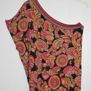 Trina Turk One Shoulder Print Dress/ Cover-up. Med